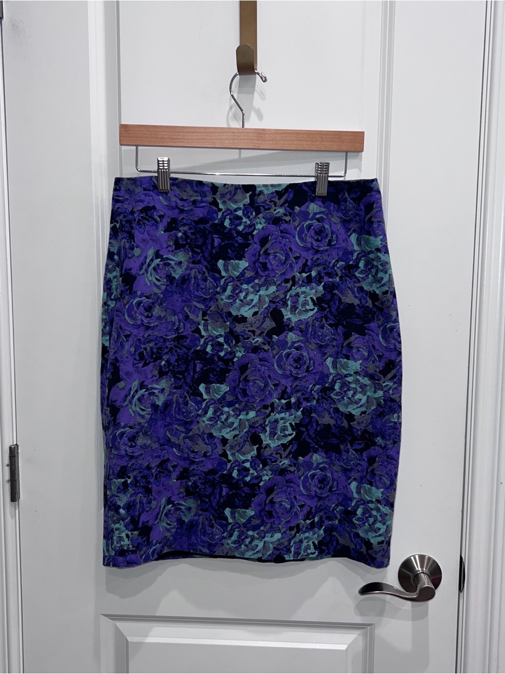 Talbots Floral Pencil Skirt Preppy Office Slit Size 8
